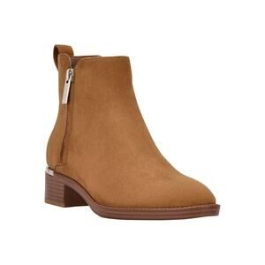 Calvin Klein Women's Deniece Faux Suede Ankle Booties, Cognac Size 9.5M